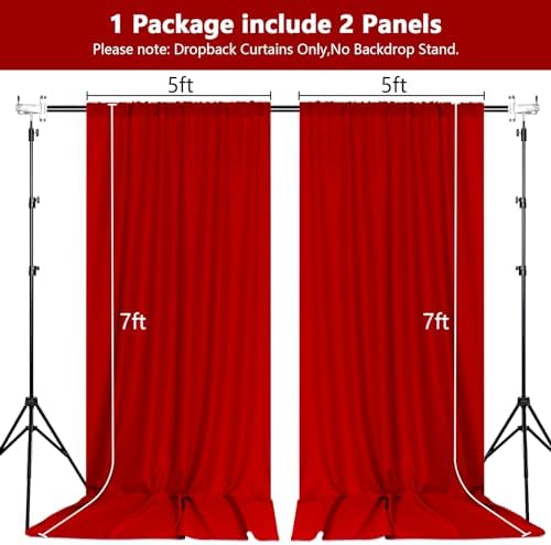 MEETSKY Blue Backdrop Curtains,Birthday Backdrop Drapes,5ft x 7ft,2 Panels - Image 2