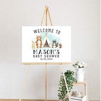 Andaz Press Custom Large Baby Shower Canvas Welcome Sign, 16 x 20 Inches, Woodland Animals, Guestbook Alternative, Personalized Sign Our Canvas, for Woodland Forest Animal Baby Shower, Baby Sprinkle - Image 2