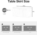 Pufogu BrightRainbow Tulle Table Skirt 14ft Tutu Ruffled Chiffon Tablecloth For Rectangle Wedding Baby Shower Girls Birthday Party and Cake Dessert Table Decorations(BrightRainbow, L14(ft), H30in) - Image 5