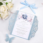 50 Wedding Invitations Butterfly Invitations Pocket with Blank Inner Cards - Image 6
