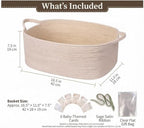 Large Empty Baby Shower Basket Kit with Cotton Rope Basket & Gift Bag - Image 3