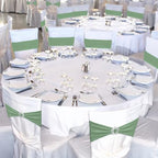 VitalCozy 100 Pcs Spandex Chair Sashes with Crown Buckle,Sage Green - Image 5