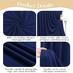 40ft x 10ft Navy Blue Backdrop Curtains, Navy Blue Drapes Backdrop Fabric - Image 4