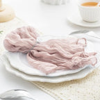 60 Pack Dusty Pink Cloth Napkins 21x21 Inches Dusty Pink Cheesecloth Napkins Set of 60 Washable Dinner Table Napkins for Wedding Bridal Baby Shower Party Rustic Boho Cotton Gauze Party Table Decor - Image 5