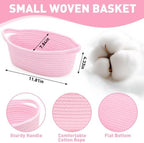 Actmuen Small Woven Gift Baskets, 12 Pack Pink Rope Baskets with Gift Bags - Image 3