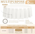 Showgeous 120 Inch Ivory Round Tablecloths, Polyester Table Covers - Image 2