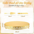 Wenqik 18 Inch Gold Cake Stand Set Metal Round cake Dessert Stand, Wedding - Image 2