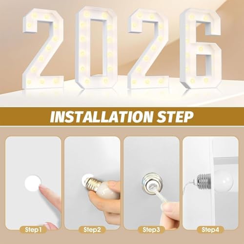 Ledido Easy-Assemble 4FT Warm White Marquee Light Up Number 15 for Birthday - Image 5