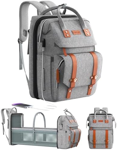 ISMGN Diaper Bag Backpack with Changing Station, Baby Shower Gifts, Grey by ISMGN