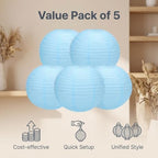 Balagan Chinese Japanese Paper Lanterns 16-Inch 5 Packs (Sky Blue, 16 inch) (BLG-220503) - Image 7