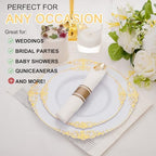 400PCS Gold Wrapped Silverware Disposable Fancy for Parties Weddings - Image 5