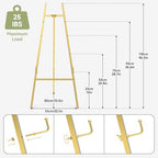 Gold Easel Stand for Sign, 47" Heavy Duty Metal Display Easel - Image 6