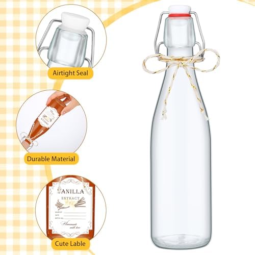Queekay 20 Pack Mini Swing Top Glass Bottles - Image 3