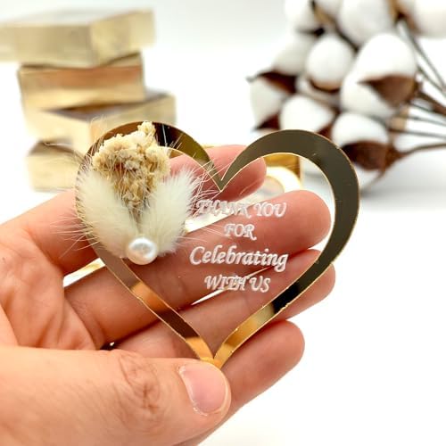 Wedding Favor Guest Bulk Magnet Gold Heart, Sets of Party Favors, Gold Heart Acrylic Bridal Shower Favors, Party Favor for Attendee (Gold Heart Magnet, Set of 40) - Image 5