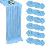 6 Pack Baby Blue Cheesecloth Table Runner 10Ft 23 x 120 Inch by RestfulGlow