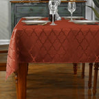SASTYBALE Rectangle Jacquard Tablecloth, Rust Red/Burnt Orange, 60"x120" by SASTYBALE