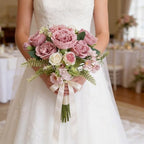 Peonies Artificial Flowers Bulk, 24 Bundles - Dusty Rose - Image 4