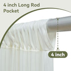 10x16ft Ivory Backdrop Curtains for Wedding Party, 2 Panels 16 ft Long Back Drop Cloth, Wrinkle-Free Polyester Drapes for Birthday, Baby Shower, Stage Photography Background - Image 3