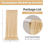 10ft x 9ft Wrinkle Free Champagne Backdrop Curtains for Parties Weddings, Thick Silky Polyester Fabric Photo Backdrop Drapes, 2 Panels 5X 9 ft Background Cloth for Birthday Baby Shower Photography - Image 4