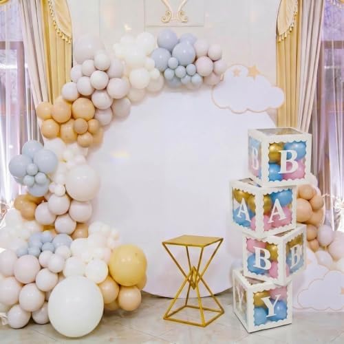12 Pcs Baby Boxes for Baby Shower Scalloped Clear Balloon Box with Letters - Image 6
