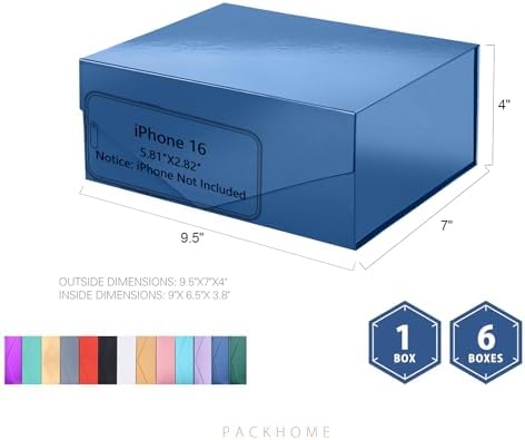 PACKHOME 6 Navy Blue Gift Boxes 9x6.5x3.8in with Magnetic Lids - Image 6