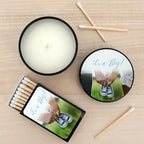 Custom Candles, Personalized Candles, Baby Shower Candle Favors, Bulk Candles, Candle Favors (Set of 10) (Black Tin) - Image 2
