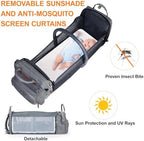 Diaper Bag Backpack with Changing Station, Grey - Image 5