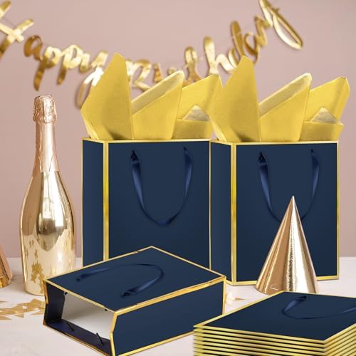 Epoesch 24 Pack Gift Bags with Handles & 24 Tissue Papers – 8x5x10 Inches - Image 6