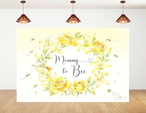 9x6ft Mommy to Bee Backdrop Sweet as Can Baby Shower Party Floral Wildflower Honeycomb Gender Reveal Photography Background Party Banner Decorations Photo Studio Props by Unknown