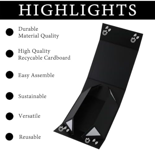 iloMAOZX Black Gift Box, 9.5x7x3 Inch Gift Boxes for Presents & Packaging - Image 4