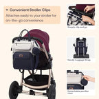 BabbleRoo Diaper Bag Backpack, Multifunction Large Bags with Changing Pad & Stroller Straps Pacifier Case, Unisex Stylish Travel Back Pack Nappy for Moms Dads (Stone Gray Blue) - Image 6