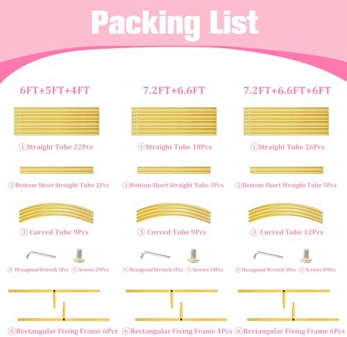 Bazen Wedding Arch Backdrop Stand 7.2FT, 6.6FT Set of 2 Metal Arch Backdrop Stand for Birthday Party Wedding Ceremony Bridal Baby Shower Banquet Party Event Decor - Image 4