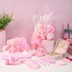 98 PCS Baby Shower Prizes for Game Winners, Pink Spa Party Favors Gifts with Sleep Masks Jewelry Box Scrunchies Claw Clips Powder Puff Gift Bags and Thank You Cards for Guests Bridal Shower (Pink) - Image 5