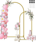 HEMMOTOP Metal Arch Backdrop Stand Set, Gold, 7.2ft and 6ft, 2-Pack by Hemmotop