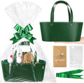 Wonderjune Empty Baskets for Gift Leather Thanksgiving Gift Bags, Green by Wonderjune