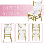 fani 120 PCS Satin Chair Sashes, 7x78 Inch, White - Image 4