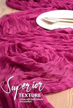 30 Pack Cheesecloth Table Runner 10FT Fuschia Table Runner Boho Gauze Cheese Cloth Table Runners Long Rustic Sheer Table Decorations for Wedding Party Baby Bridal Shower Birthday Holiday Spring - Image 4
