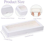 50pcs 12x5x1.5Inches White Bakery Boxes with Window Cookies Boxes Chocolate Truffle Boxes Macaron Boxes Cakesickle Boxes Browines Treat Boxes for Christmas Valentine's Easter Mother's Day - Image 2