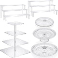 6 Pcs Acrylic Dessert Stand Set Tiered Tray Holder, Classic Style by RimCereal