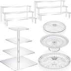 6 Pcs Acrylic Dessert Stand Set Tiered Tray Holder, Classic Style by RimCereal