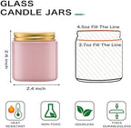 Danmu 3 oz Pink Glass Candle Jars with Gold Lids 24 Pack - Image 2