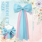 Canlierr Extra Large Pink and Blue Organza Bow Gender Reveal Decorations 39 x 59 Inch Giant Pink Blue Tulle Bow with Tie and Long Ribbon Tails for Wedding Valentines Party Backdrop Room Wall Decor - Image 2