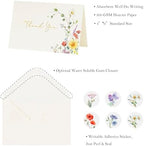 Crisky 4x6 Floral 4 Assorted Thank You Cards (100 Pack) with Envelopes - Image 2