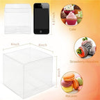 COTOPHER 60pcs Clear Macaron Boxes, 4"×4"×4" Clear Gift Box - Image 2