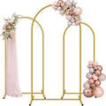 Hemmotop Metal Arch Backdrop Stand Set of 3, 6ft, 6.6ft, 7.2ft, Gold by Hemmotop
