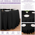 Showgeous 10 Pack Black Round Tablecloths, 90 Inch, Washable Polyester - Image 6