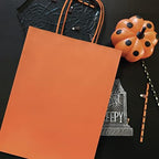 Nexmint Orange Gift Bag 8"x10.5": 96 Pack Bulk Medium Kraft Paper Bags with Handle. Great for Holiday Party, Autumn Festivities, Favors, Goodie, Candies, Shopping, Business, Retail - Image 5