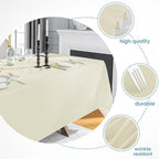 VidaFete 6 Pack 90 * 132inch Ivory Rectangle Tablecloth for 6ft Tables - Image 3