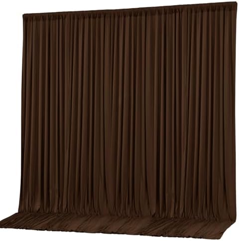 10x10ft Brown Backdrop Curtain Panels for Parties - Wrinkle Free Polyester Photo Curtain Backdrop Wedding Back Drop Fabric Drapes for Party Decorations Background for Photography by WishCare