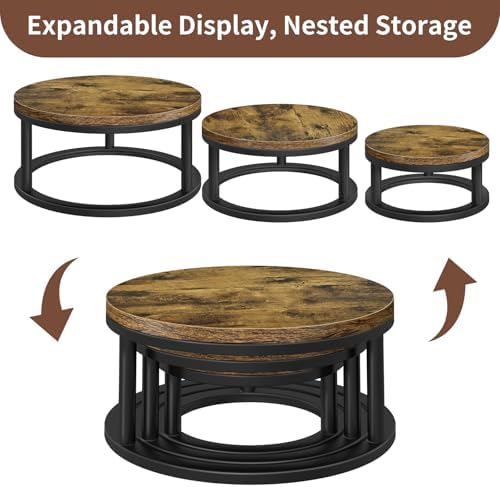 3 Pack Round Cake Stand Set, 8/10/12 Inch Rustic Cupcake Pedestal Stands - Image 4